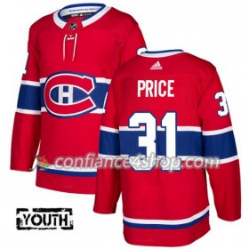 Adidas Maillot de Hockey Montreal Canadiens Carey Price 31 2017-2018 Rouge Authentic - Enfant